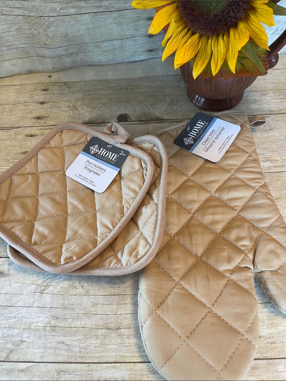 12 Pc. Set Sunflower & Light Brown Kitchen Towel Set & a Bit More - Picture 6 of 12
